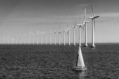 Windmills on Baltic sea