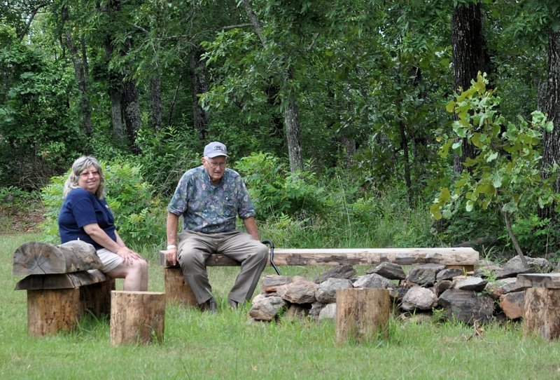 Dad and Julia resting after the hike.