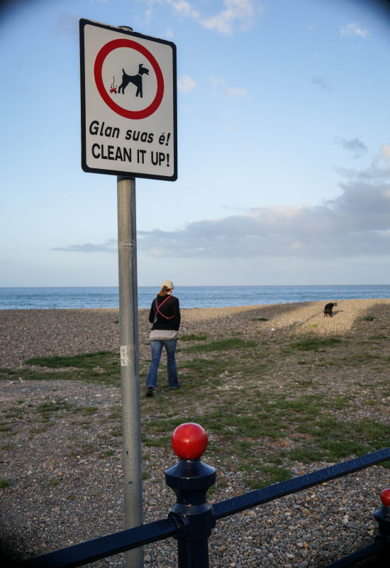 Clean up dog mess signage, Bray Seaside, Ireland
