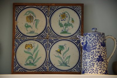 Blue tiles and teapot