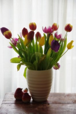 A vase with Tulips