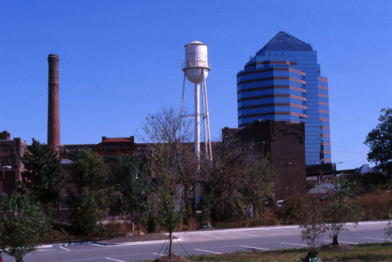 Smokestack, Water Tower, Office Building