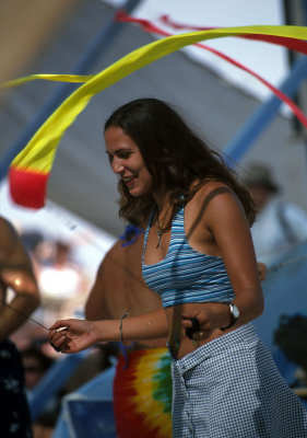 ribbon spinning girl