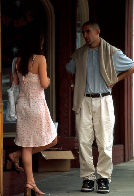 hare krishna boy chatting up sun dress girl