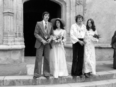 Les mariages d'Edouard et d'Odile à l'église de Bosdarros le 27 Septembre 1975