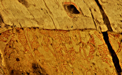 Recently excavated wall decorations (detail)