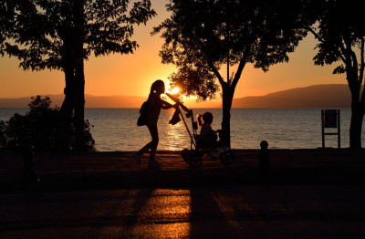 silhouettes in the sunset