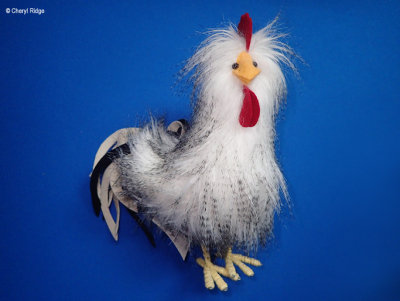 Soft sculpture rooster by Pamda Bears USA