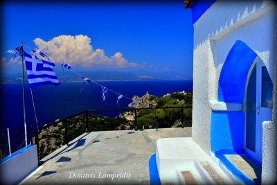 View from the church of Agios Nikolaos to Akrotiri Melagvavi - Heraion Perachora ...