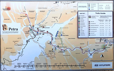 Its ~4 Km from the Treasury to the Monastery - one way