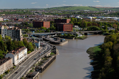 Bristol cityscape from the Clifton Bridge