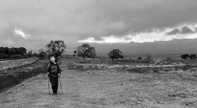 To the north of Corbridge, the path parallels the B6318 (9/26/2018)