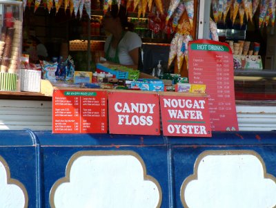 Nougat wafer and Oysters !!! Kiosk on Promenade at St.Annes