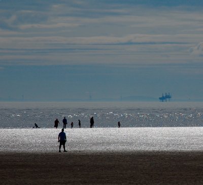 Silhouettes on Lytham St. Annes beach