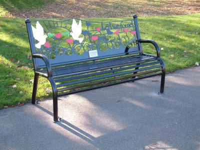 New memorial bench in Ashton Gardens, see next picture for details of plaque