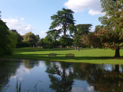 Chiswick House Gardens across lake