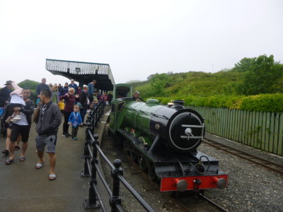 Train arrives at destination of Scalby Mills
