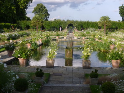 Sunken garden transformed to White Garden in memory of Princess Diana