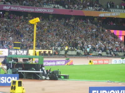 The finish of Usain Bolt's heat