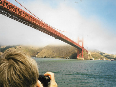 Golden Gate Bridge shrouded in mist