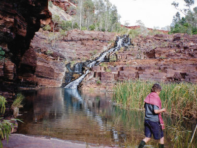 Hiking in scenic country