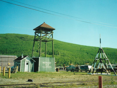 Nenana. Site of the ice classic with the famous tripod.