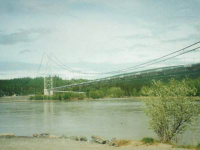 A bridge carrying the pipeline across a river