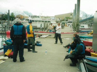 Dressed up waiting to go white water rafting