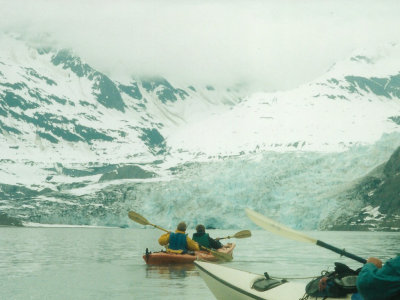 First boat to reach the glacier