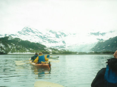 Kayaking towards a glacier near Valdez