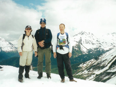 Four of us climbed above the snowline