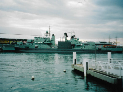 Australian warship outside the naval museum