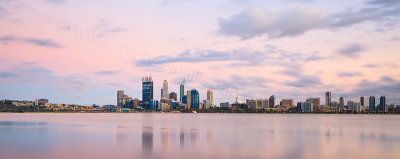 Perth and the Swan River at Sunrise, 14th December 2011