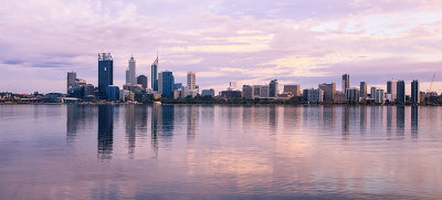 Perth and the Swan River at Sunrise, 2nd February 2012