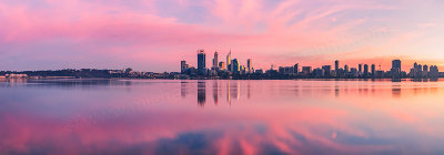 Perth and the Swan River at Sunrise, 23rd June 2012