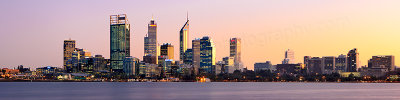 Perth and the Swan River at Sunrise, 3rd July 2012