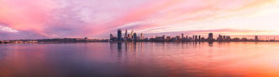 Perth and the Swan River at Sunrise, 17th July 2012