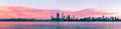 Perth and the Swan River at Sunrise, 23rd July 2012