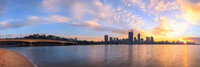 Perth and the Swan River at Sunrise, 20th August 2012