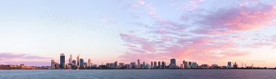 Perth and the Swan River at Sunrise, 1st January 2013