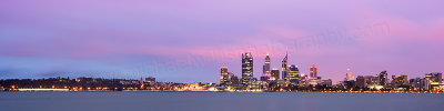 Perth and the Swan River at Sunrise, 26th March 2013