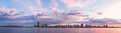 Perth and the Swan River at Sunrise, 11th April 2013