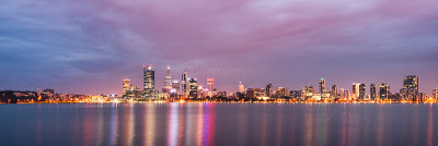 Perth and the Swan River at Sunrise, 17th April 2013
