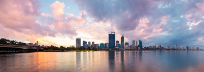 Perth and the Swan River at Sunrise, 28th July 2013