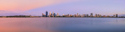 Perth and the Swan River at Sunrise, 1st January 2014