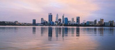 Perth and the Swan River at Sunrise, 26th May 2017