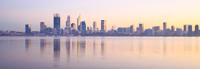 Perth and the Swan River at Sunrise, 16th June 2017