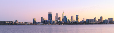 Perth and the Swan River at Sunrise, 24th June 2017