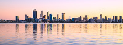 Perth and the Swan River at Sunrise, 28th June 2017