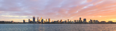 Perth and the Swan River at Sunrise, 27th July 2017